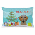 Christmas Tree and Wirehaired Dachshund Standard Pillowcase Lightweight Super Soft Easy Care Decorative Artwork Pillowcase, Standard