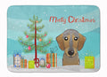 Christmas Tree and Wirehaired Dachshund Memory Foam Kitchen Mat Machine Washable Anti-Fatigue Cushion Comfort Bath or Kitchen Rug