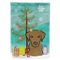 Christmas Tree and Chocolate Labrador House Flag 28x40 Porch Sleeve Pole Decorative Outside Yard Banner Artwork Wall Hanging, Polyester