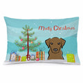 Christmas Tree and Chocolate Labrador Standard Pillowcase Lightweight Super Soft Easy Care Decorative Artwork Pillowcase, Standard