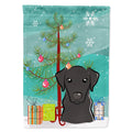 Christmas Tree and Black Labrador House Flag 28x40 Porch Sleeve Pole Decorative Outside Yard Banner Artwork Wall Hanging, Polyester