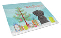 Christmas Tree and Black Labrador Cutting Board Tempered Glass Kitchen Cutting Surface, Heat Resistant Chopping, Non-Slip Feet, Food Prep & Serving