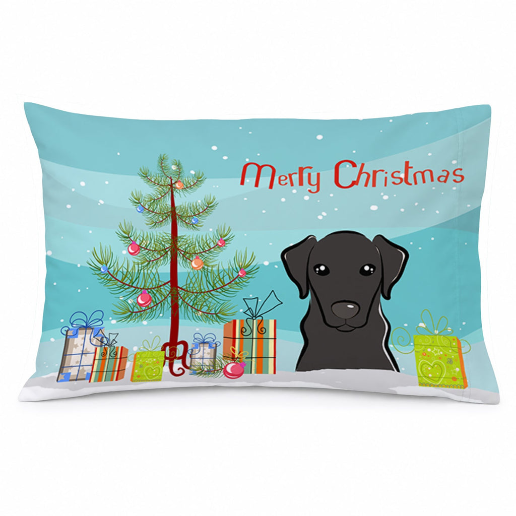 Christmas Tree and Black Labrador Standard Pillowcase Lightweight Super Soft Easy Care Decorative Artwork Pillowcase, Standard