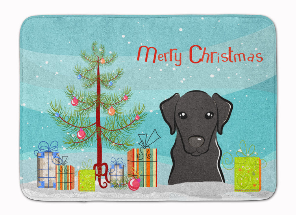 Christmas Tree and Black Labrador Memory Foam Kitchen Mat Machine Washable Anti-Fatigue Cushion Comfort Bath or Kitchen Rug