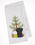 Christmas Tree and Black Labrador Kitchen Towel Set of 2 White Dish Towels Decorative Bathroom Hand towel for Hand, Face, Hair, Yoga, Tea, Dishcloth, 19 X 28", White