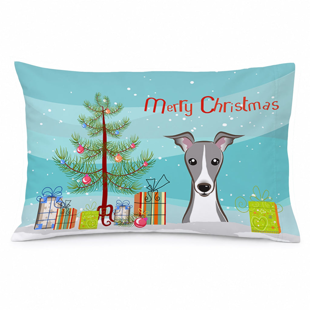 Christmas Tree and Italian Greyhound Standard Pillowcase Lightweight Super Soft Easy Care Decorative Artwork Pillowcase, Standard