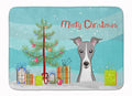 Christmas Tree and Italian Greyhound Memory Foam Kitchen Mat Machine Washable Anti-Fatigue Cushion Comfort Bath or Kitchen Rug