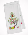Christmas Tree and Italian Greyhound Kitchen Towel Set of 2 White Dish Towels Decorative Bathroom Hand towel for Hand, Face, Hair, Yoga, Tea, Dishcloth, 19 X 28", White