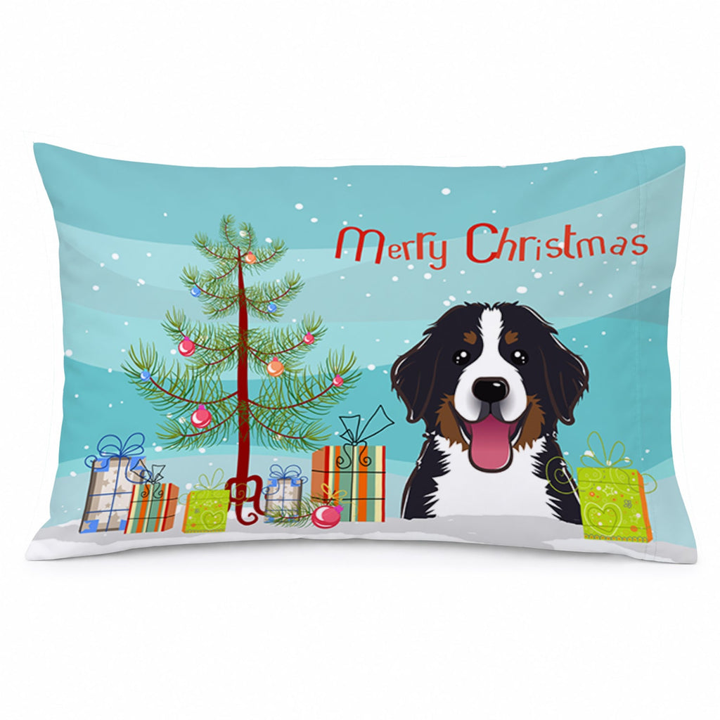 Christmas Tree and Bernese Mountain Dog Standard Pillowcase Lightweight Super Soft Easy Care Decorative Artwork Pillowcase, Standard