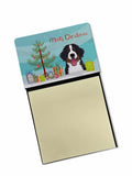 Christmas Tree and Bernese Mountain Dog Watercolor Sticky Note Holder Refillable Dispenser Desk Accessory 3x3 Pad Gift