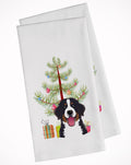 Christmas Tree and Bernese Mountain Dog Kitchen Towel Set of 2 White Dish Towels Decorative Bathroom Hand towel for Hand, Face, Hair, Yoga, Tea, Dishcloth, 19 X 28", White
