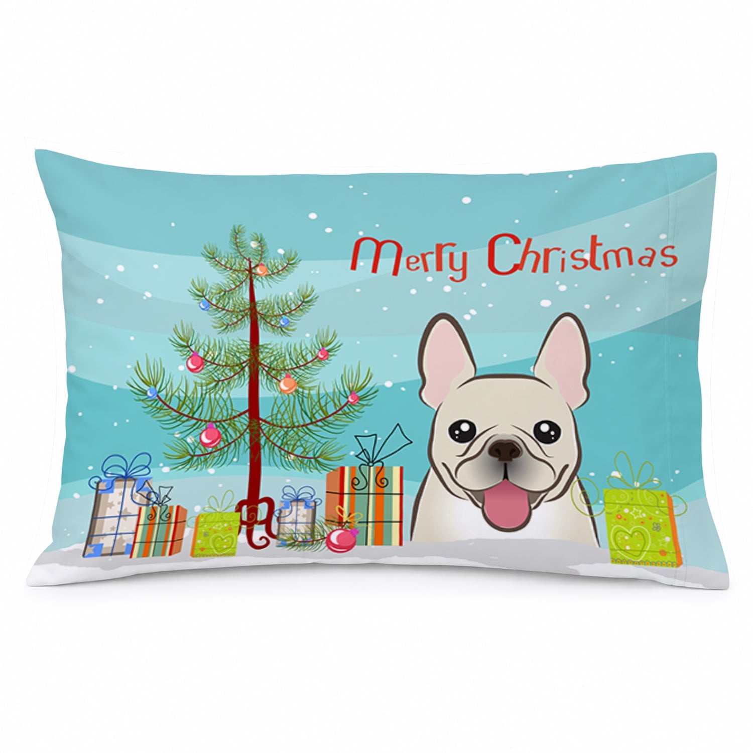 Christmas Tree and French Bulldog Standard Pillowcase Lightweight Super Soft Easy Care Decorative Artwork Pillowcase, Standard