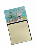 Christmas Tree and French Bulldog Watercolor Sticky Note Holder Refillable Dispenser Desk Accessory 3x3 Pad Gift