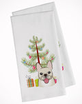 Christmas Tree and French Bulldog Kitchen Towel Set of 2 White Dish Towels Decorative Bathroom Hand towel for Hand, Face, Hair, Yoga, Tea, Dishcloth, 19 X 28", White