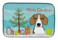 Christmas Tree and Beagle Dish Drying Mat Absorbent Dish Drying Mat Pad for Kitchen Counter Dish Drainer Mat for Countertop, 14 x 21", Multicolor