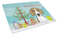 Christmas Tree and Beagle Cutting Board Tempered Glass Kitchen Cutting Surface, Heat Resistant Chopping, Non-Slip Feet, Food Prep & Serving