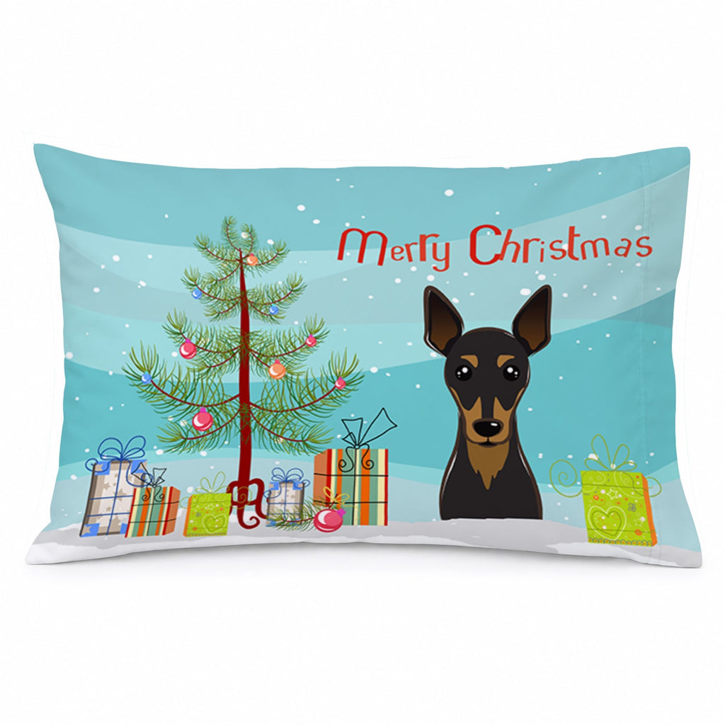 Christmas Tree and Min Pin Standard Pillowcase Lightweight Super Soft Easy Care Decorative Artwork Pillowcase, Standard