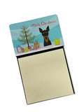 Christmas Tree and Min Pin Watercolor Sticky Note Holder Refillable Dispenser Desk Accessory 3x3 Pad Gift