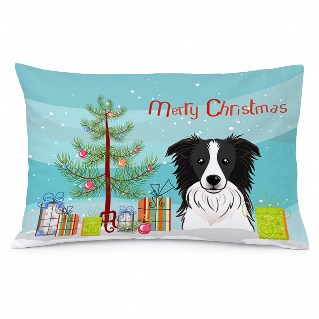 Christmas Tree and Border Collie Standard Pillowcase Lightweight Super Soft Easy Care Decorative Artwork Pillowcase, Standard