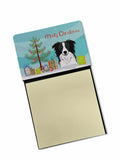 Christmas Tree and Border Collie Watercolor Sticky Note Holder Refillable Dispenser Desk Accessory 3x3 Pad Gift