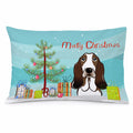 Christmas Tree and Basset Hound Standard Pillowcase Lightweight Super Soft Easy Care Decorative Artwork Pillowcase, Standard