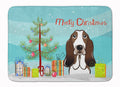 Christmas Tree and Basset Hound Memory Foam Kitchen Mat Machine Washable Anti-Fatigue Cushion Comfort Bath or Kitchen Rug