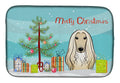 Christmas Tree and Afghan Hound Dish Drying Mat Absorbent Dish Drying Mat Pad for Kitchen Counter Dish Drainer Mat for Countertop, 14 x 21", Multicolor