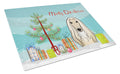 Christmas Tree and Afghan Hound Cutting Board Tempered Glass Kitchen Cutting Surface, Heat Resistant Chopping, Non-Slip Feet, Food Prep & Serving