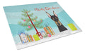 Christmas Tree and Doberman Cutting Board Tempered Glass Kitchen Cutting Surface, Heat Resistant Chopping, Non-Slip Feet, Food Prep & Serving
