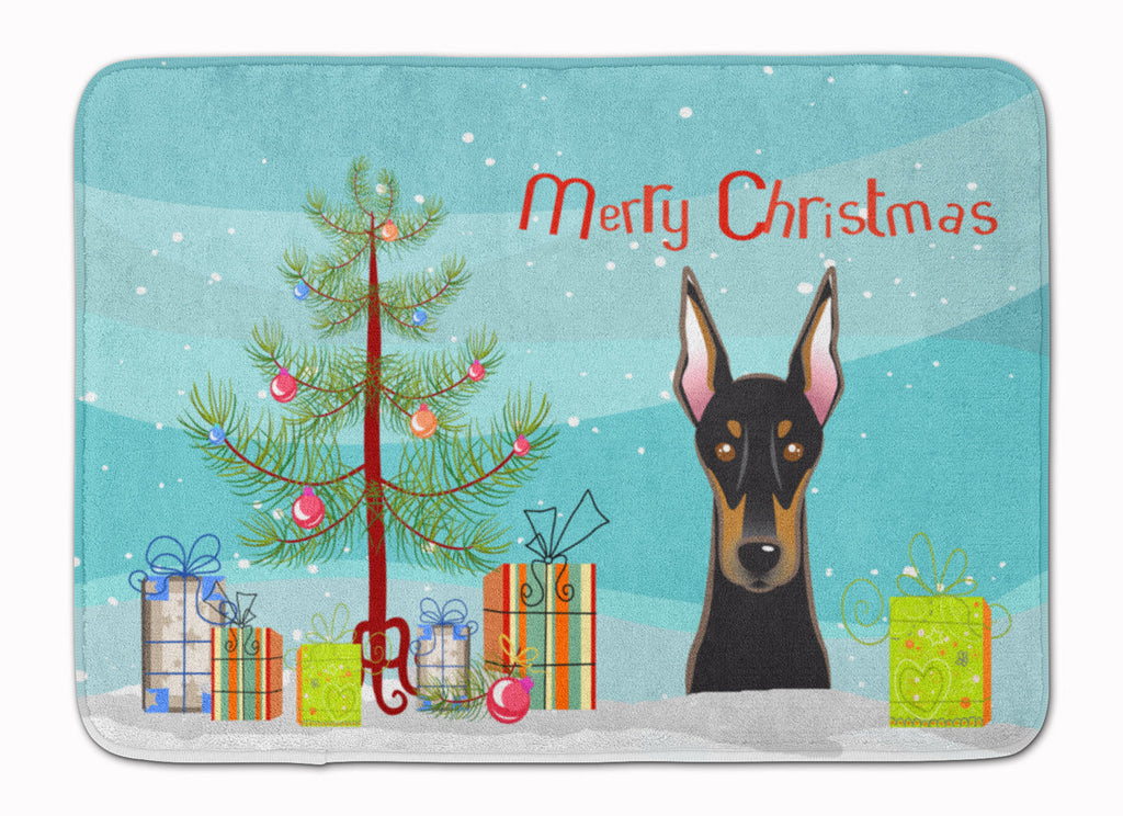 Christmas Tree and Doberman Memory Foam Kitchen Mat Machine Washable Anti-Fatigue Cushion Comfort Bath or Kitchen Rug