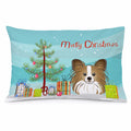 Christmas Tree and Papillon Standard Pillowcase Lightweight Super Soft Easy Care Decorative Artwork Pillowcase, Standard
