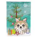 Christmas Tree and Chihuahua House Flag 28x40 Porch Sleeve Pole Decorative Outside Yard Banner Artwork Wall Hanging, Polyester