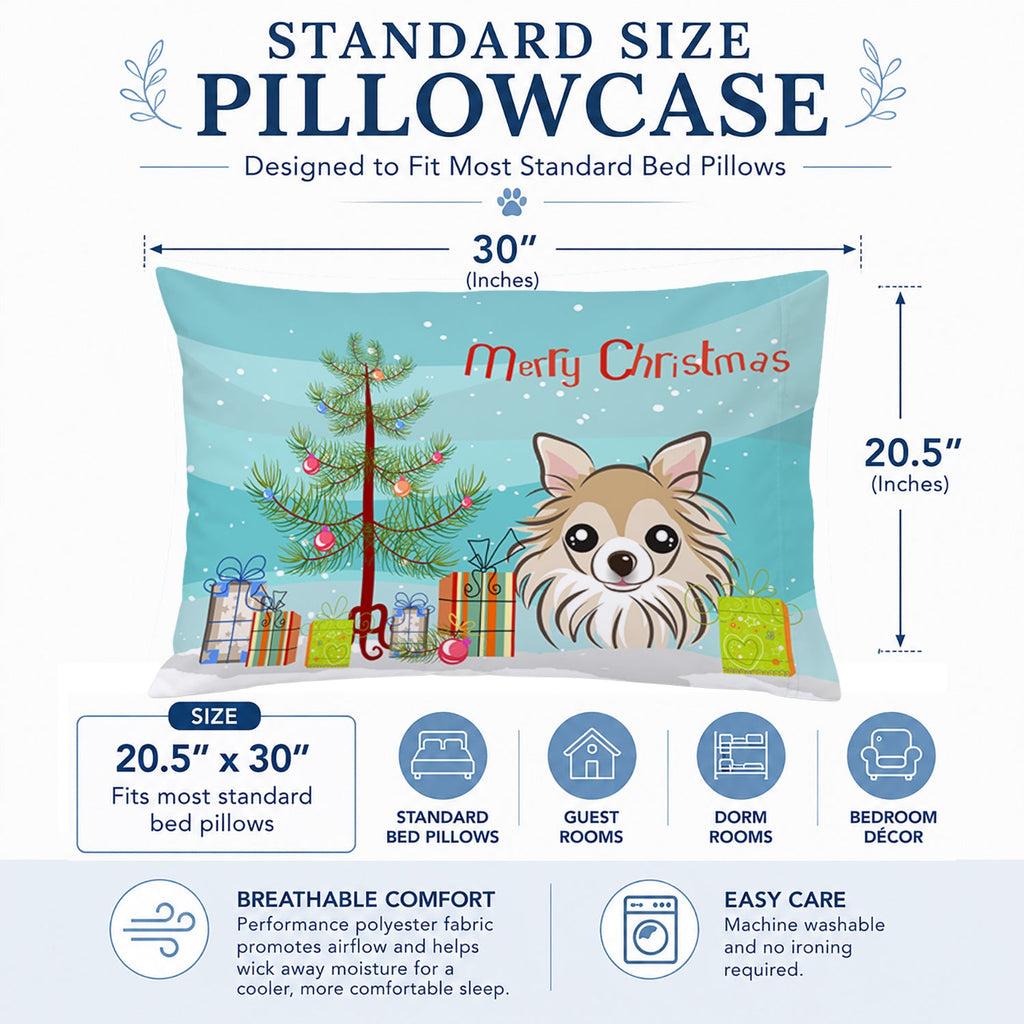 Christmas Tree and Chihuahua Standard Pillowcase Lightweight Super Soft Easy Care Decorative Artwork Pillowcase, Standard
