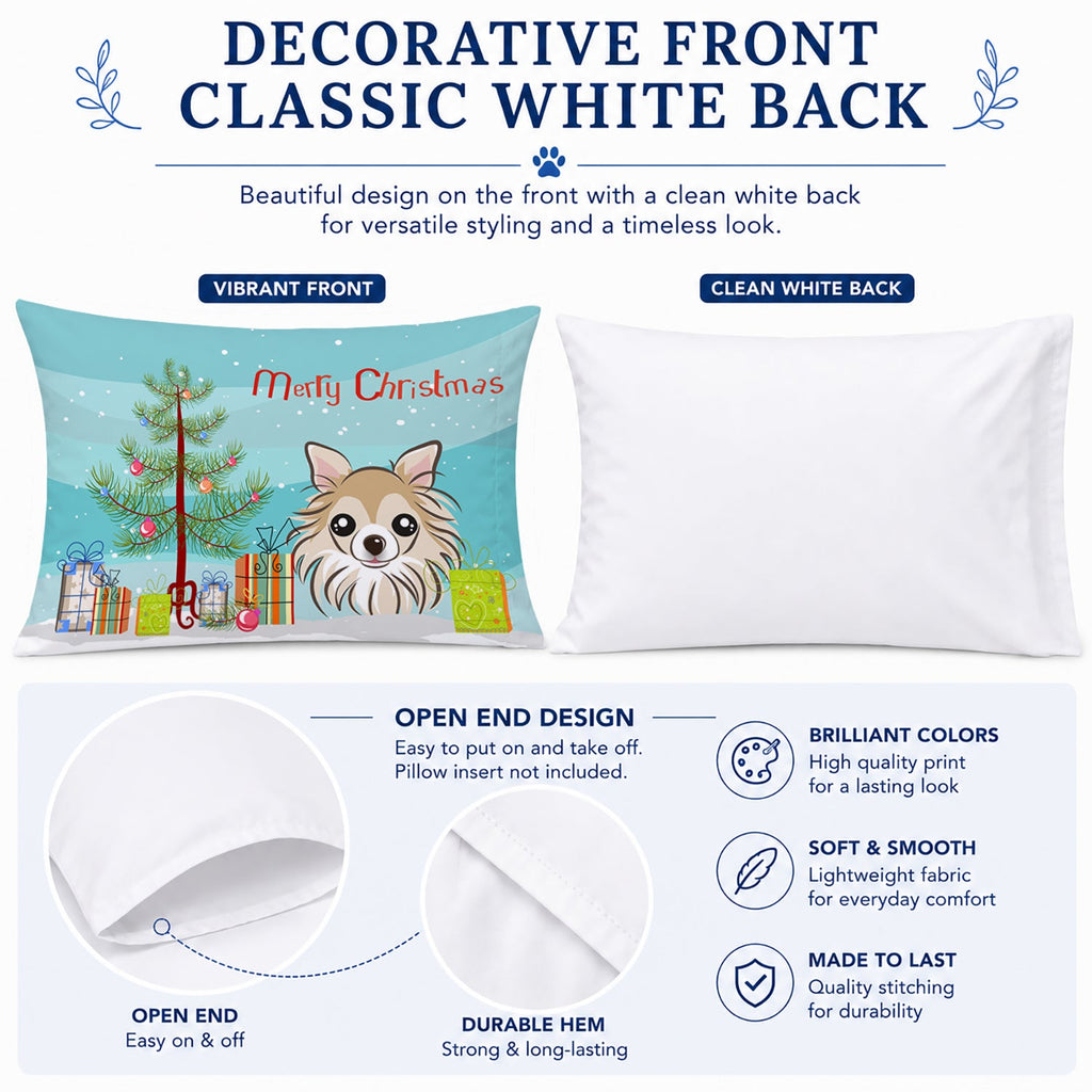 Christmas Tree and Chihuahua Standard Pillowcase Lightweight Super Soft Easy Care Decorative Artwork Pillowcase, Standard