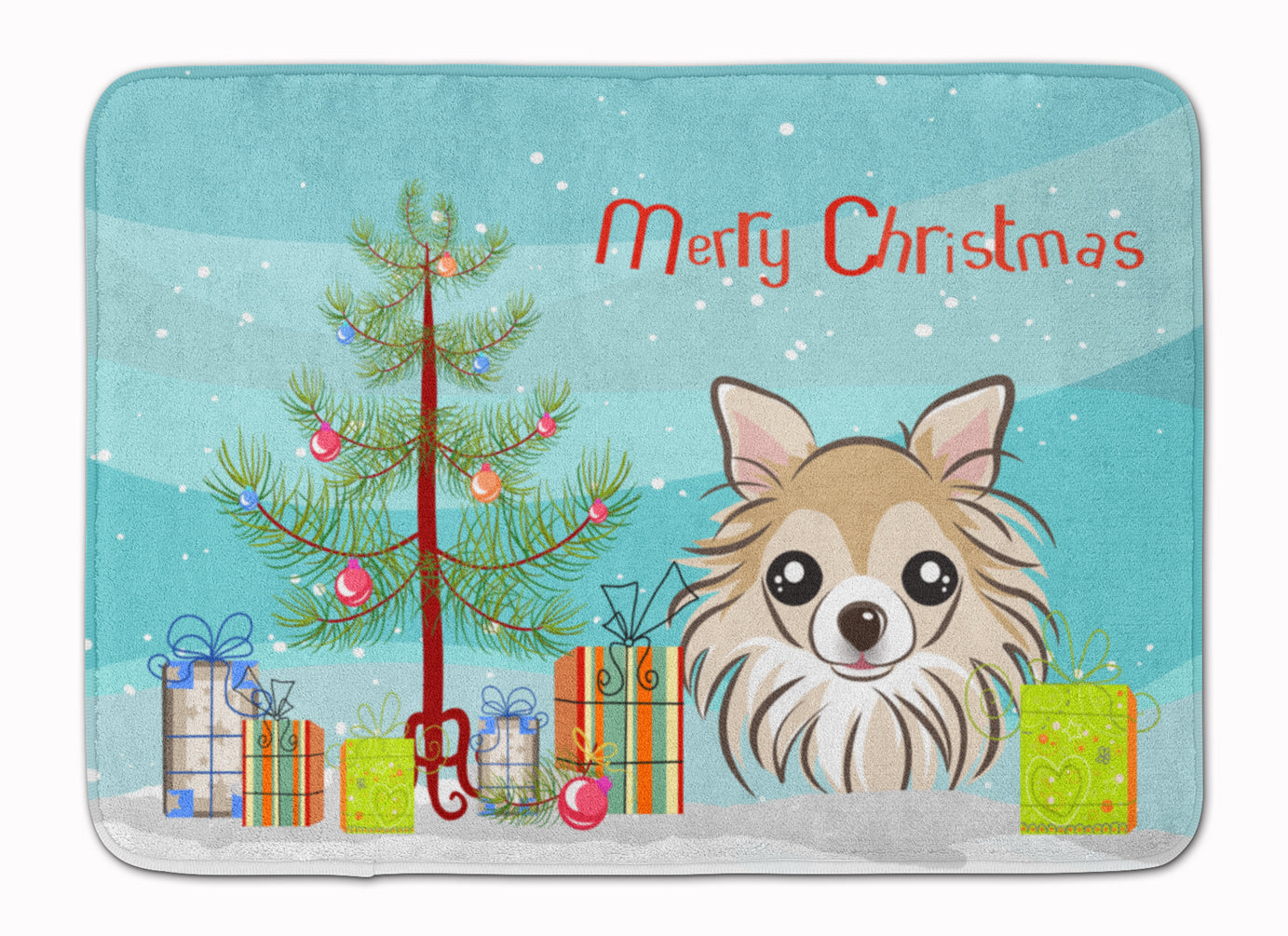 Christmas Tree and Chihuahua Memory Foam Kitchen Mat Machine Washable Anti-Fatigue Cushion Comfort Bath or Kitchen Rug