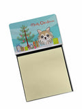 Christmas Tree and Chihuahua Watercolor Sticky Note Holder Refillable Dispenser Desk Accessory 3x3 Pad Gift