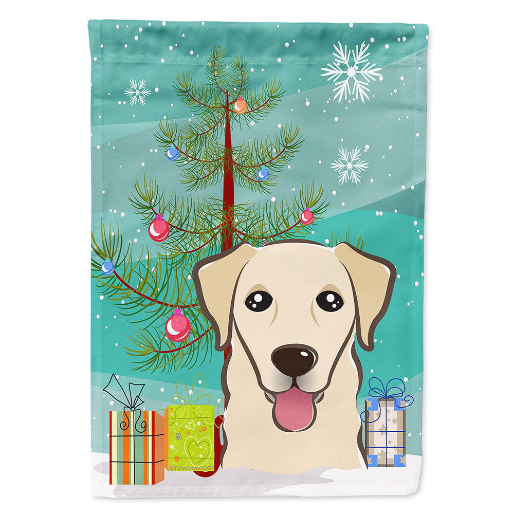 Christmas Tree and Golden Retriever House Flag 28x40 Porch Sleeve Pole Decorative Outside Yard Banner Artwork Wall Hanging, Polyester