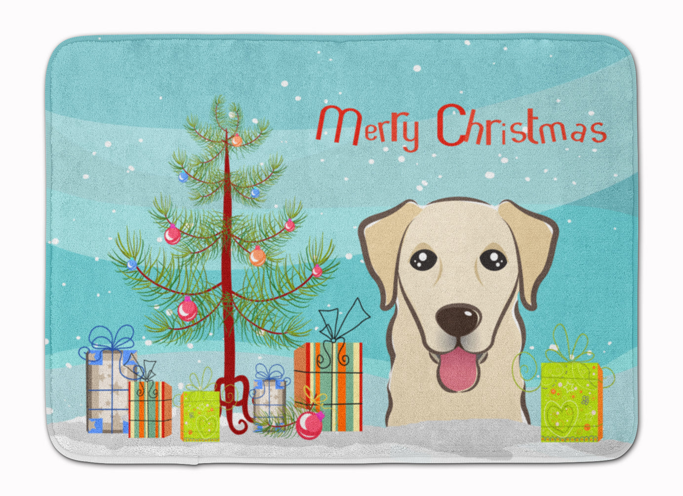 Christmas Tree and Golden Retriever Memory Foam Kitchen Mat Machine Washable Anti-Fatigue Cushion Comfort Bath or Kitchen Rug