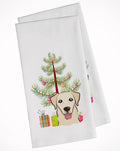 Christmas Tree and Golden Retriever Kitchen Towel Set of 2 White Dish Towels Decorative Bathroom Hand towel for Hand, Face, Hair, Yoga, Tea, Dishcloth, 19 X 28", White
