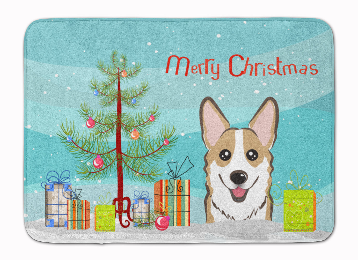 Christmas Tree and Sable Corgi Memory Foam Kitchen Mat Machine Washable Anti-Fatigue Cushion Comfort Bath or Kitchen Rug