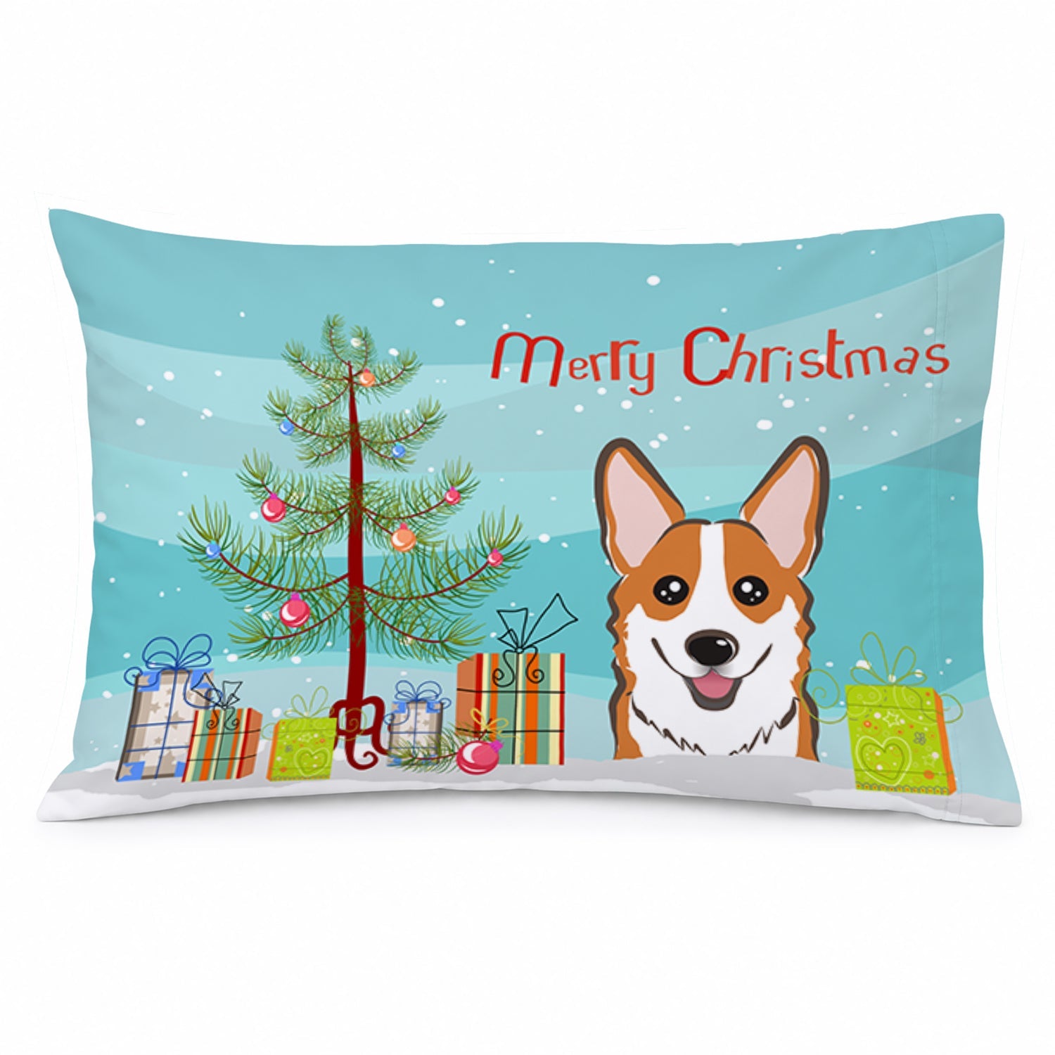 Christmas Tree and Red Corgi Standard Pillowcase Lightweight Super Soft Easy Care Decorative Artwork Pillowcase, Standard