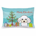 Christmas Tree and White Poodle Standard Pillowcase Lightweight Super Soft Easy Care Decorative Artwork Pillowcase, Standard