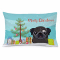 Christmas Tree and Black Pug Standard Pillowcase Lightweight Super Soft Easy Care Decorative Artwork Pillowcase, Standard