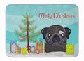 Christmas Tree and Black Pug Memory Foam Kitchen Mat Machine Washable Anti-Fatigue Cushion Comfort Bath or Kitchen Rug