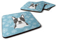 Snowflake Boston Terrier Foam Coasters Set of 4 Cup Coasters for Indoor Outdoor, Tabletop Protection, Anti Slip, Mouse pad Material