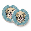 Snowflake Golden Retriever Set of 2 Cup Holder Car Coasters Absorbent Round Sandstone Coasters Gifts for Men or Women, 2.5, Multicolor