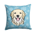 Snowflake Golden Retriever Decorative Throw Pillow 14x14 Indoor Outdoor Accent Cushion, Fabric Cover with Insert for Sofa, Bed, Porch & Living Room