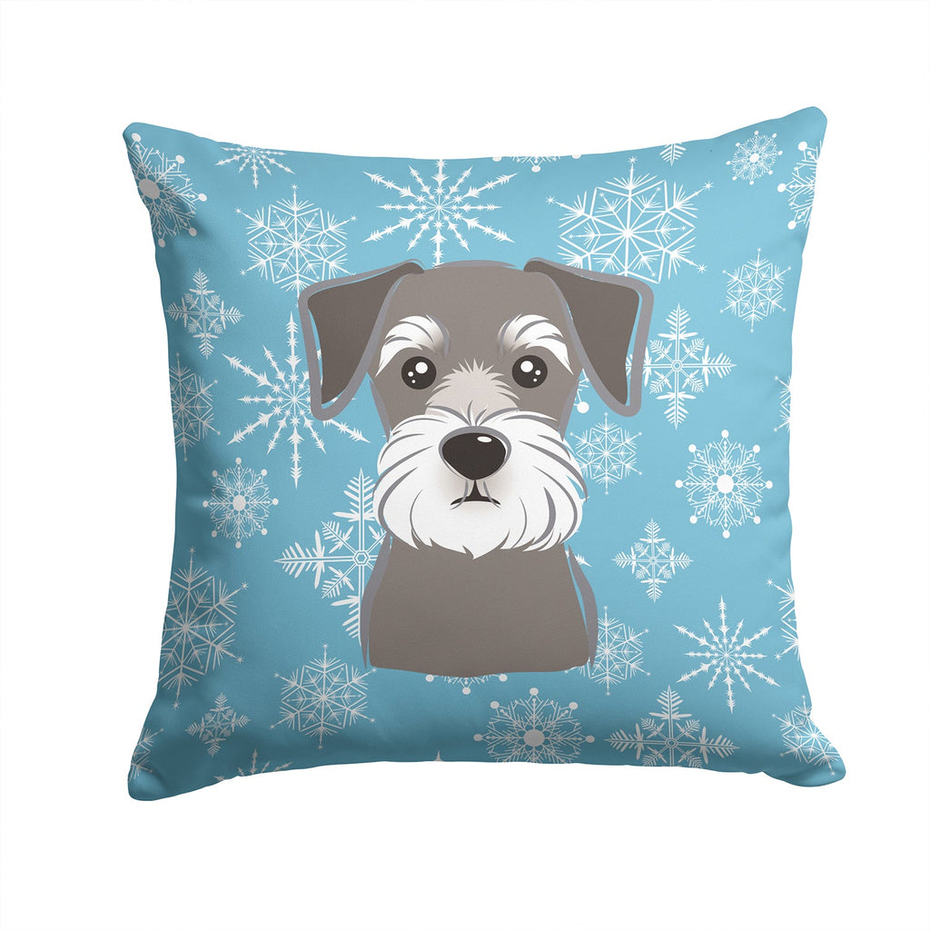 Snowflake Schnauzer Decorative Throw Pillow 14x14 Indoor Outdoor Accent Cushion, Fabric Cover with Insert for Sofa, Bed, Porch & Living Room