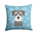 Snowflake Schnauzer Decorative Throw Pillow 14x14 Indoor Outdoor Accent Cushion, Fabric Cover with Insert for Sofa, Bed, Porch & Living Room
