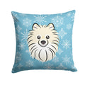 Snowflake Pomeranian Decorative Throw Pillow 14x14 Indoor Outdoor Accent Cushion, Fabric Cover with Insert for Sofa, Bed, Porch & Living Room